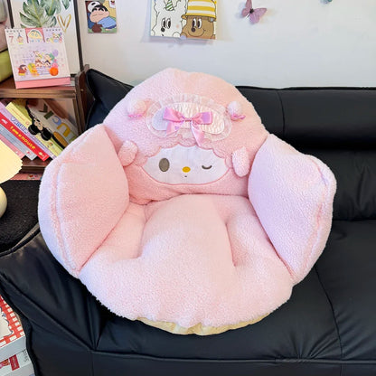 Kawaii My Sweet Piano Plush Seat Cushion Full Coverage Sitting Cushion Chair Soft Fluffy Cute Pink Decor for Bedroom Living Room