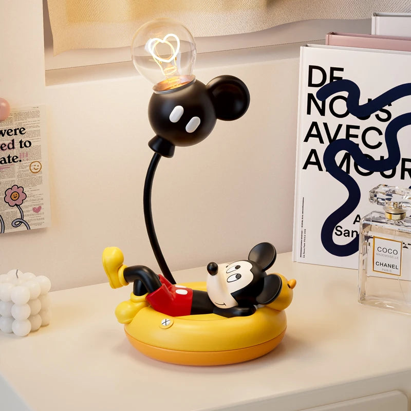 Mickey Figurine Night Light Cartoon Mickey Mouse 3d Doll Reading Lamp Cute Desktop Decor Statue Creative Desk Lamp for Kids Gift