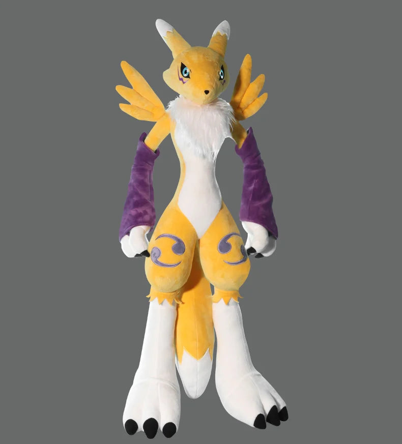 80CM Big Size Pokémon Renamon Plushies Cartoon Anime Stuffed Pillow Comfortable Soft Doll Cushion Children Toy Peluche Gift