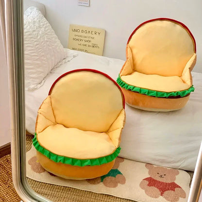 Comfortable Hamburger Seat Cushion Chair Sofa Back Cushion Thickened Sitting Cushion Floor Throw Pillow Room Decor Non-slip
