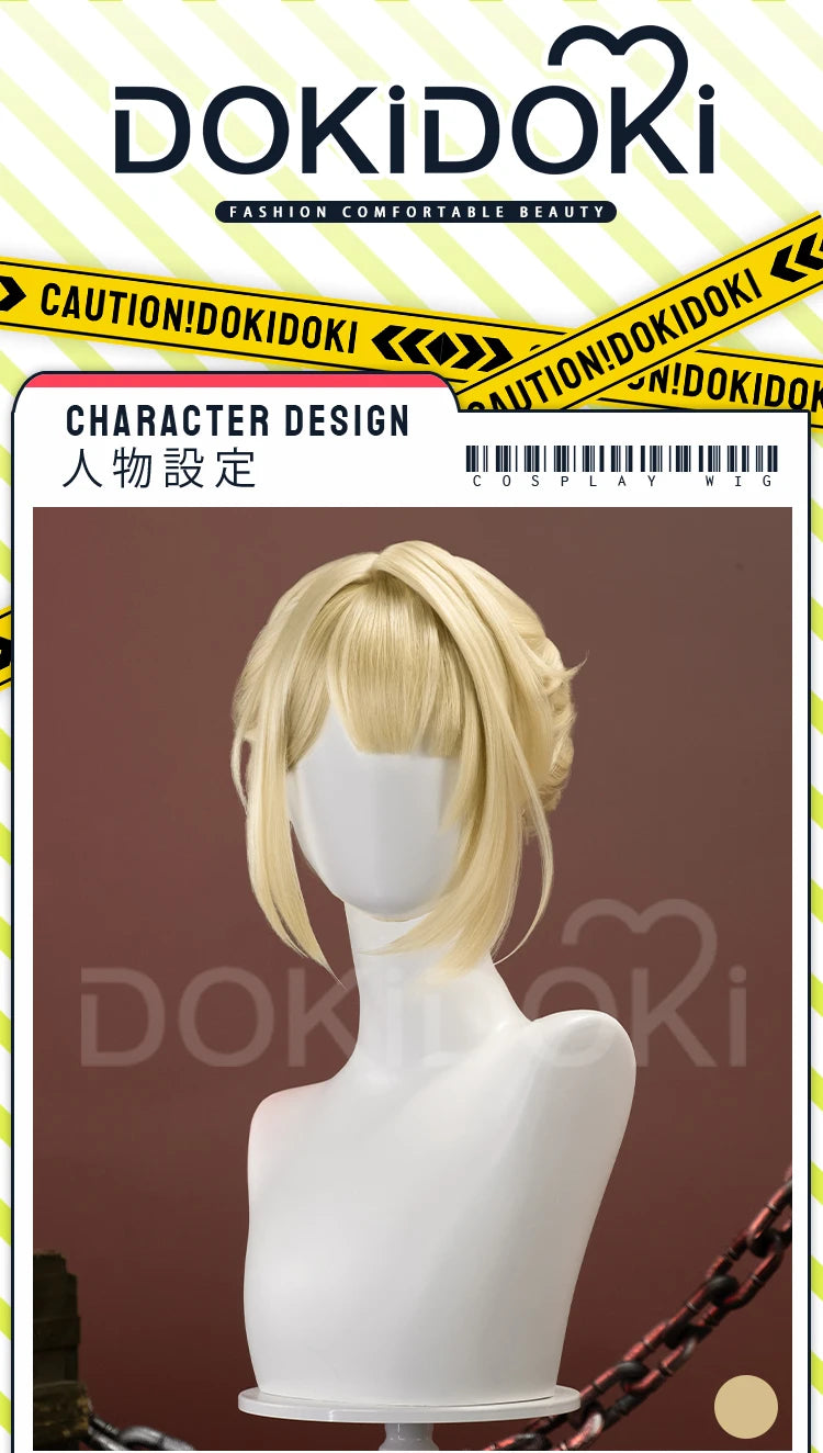 IN STOCK Evelyn Wig Game Zenless Zone Zero DokiDoki ZZZ Women 35cm Golden Hair Evelyn Cosplay Free Wig Cap