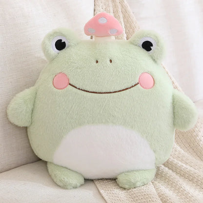 ZU Cute Stuffed Animal Frog Dino Koala Plush Pillows 2-in-1 Soft Coral Fleece Pillow Blanket Car Sofa Back Cushions Xmas Gift