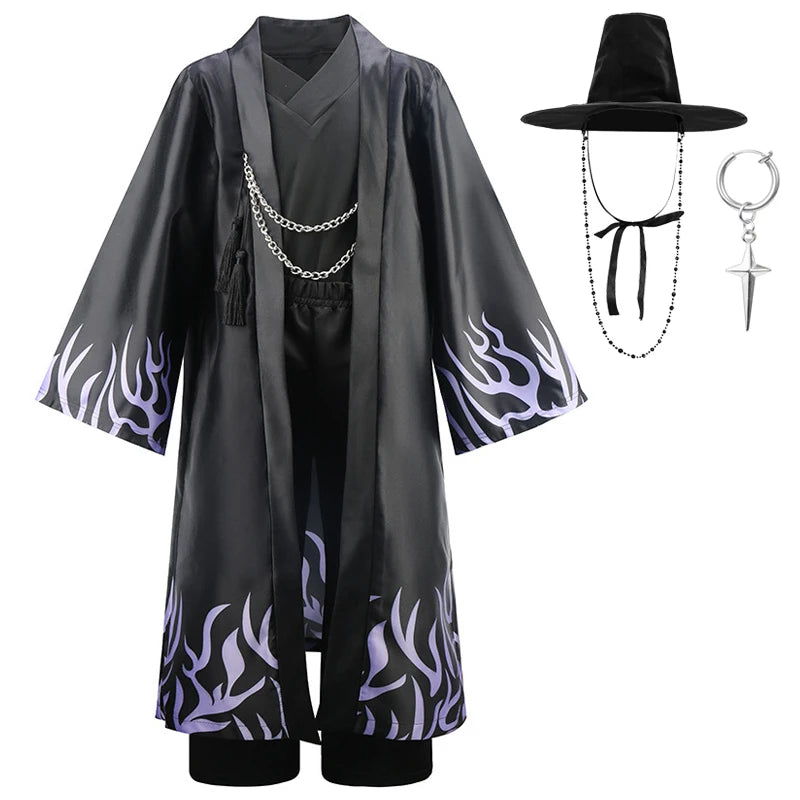 Children’s Halloween Boys’ City Hunter Cosplay Color-Blocked Suit Casual Clothing Set - Demon / 11-12T
