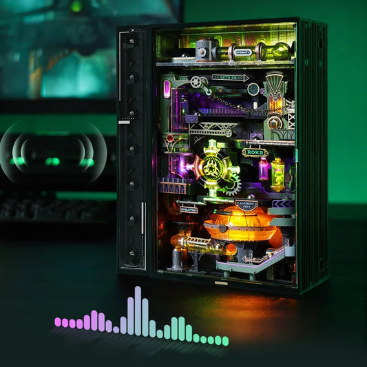 Robotime Rokr 3D Puzzle  Alchemy City Marble Run 247pcs Brain Teaser STEM Kit Mechanical DIY Hobbies for Men Women Boys Girls