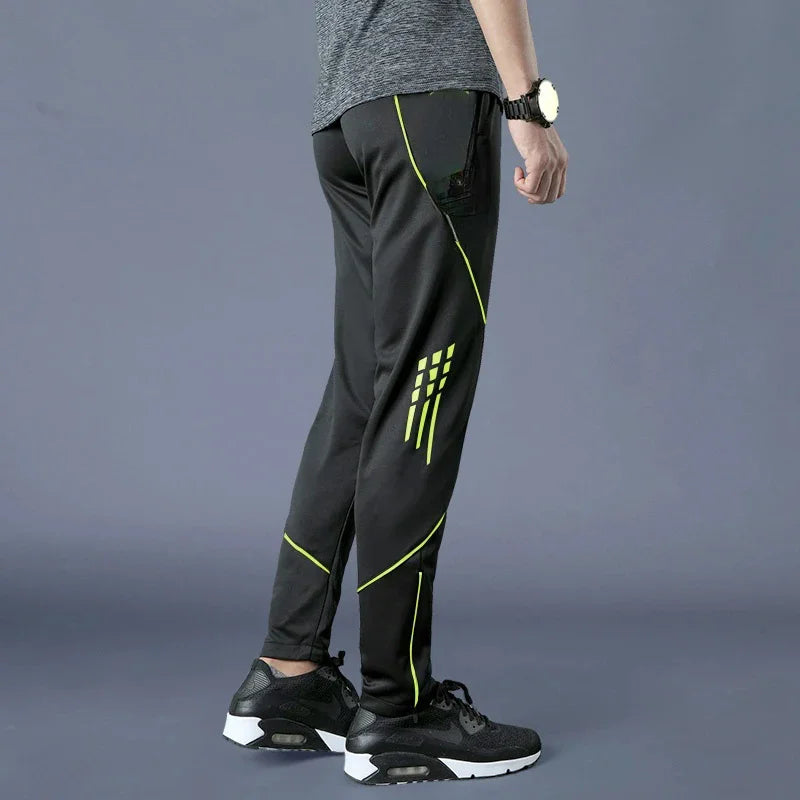 Running Pants for Men and Women Sports Football Training Jogging Gym Fitness with Zipper Pockets - Blue / 5XL
