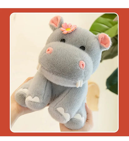 New 55cm Large Size Hippo Plush Toy Fluffty Kawaii Plushie Doll Simulation Hippo Doll Anime Cute Stuffed Animals Soft Plush Gift
