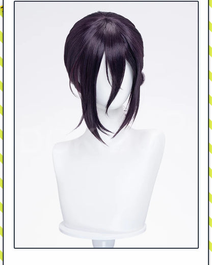 IN STOCK Makimaa Denjii Rezee Wig Anime Cosplay Dokidoki Women 35cm Purple Hair Rezee Cosplay Choker Demon Free Wig Cap