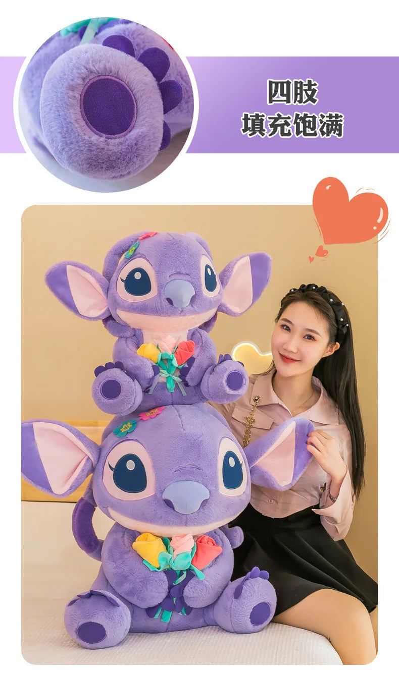 35/55/70CM Big Size Disney Stitch Cute Anime Plush Stuffed Doll Room Decoration Peluche Pillow Kawaii Plushies Ornaments Gifts