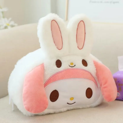 Sanrio Kuromi My Melody Cinnamoroll Cute Plush Storage Bag Plush Tissue Box Plush Makeup Bag Multifunctional Package
