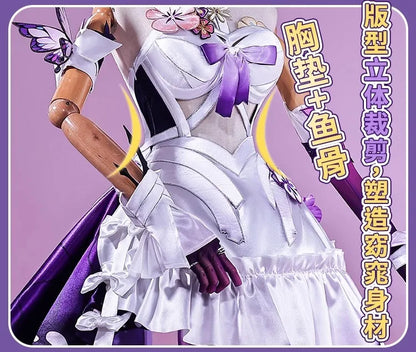 Honkai Star Rail Castorice Cosplay Costume Wig Dress Earrings Headwear Halloween Party for Women Girls Carnival Game Cos Props