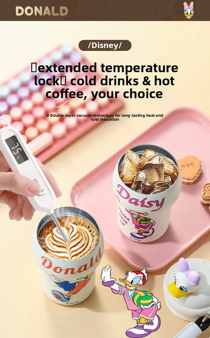 Anime Figure Stitch Coffee Mug Student Thermos Mug 350ml Thermos Cup Mickey Nick Judy Thermal Water Bottle Vacuum Flasks Gift