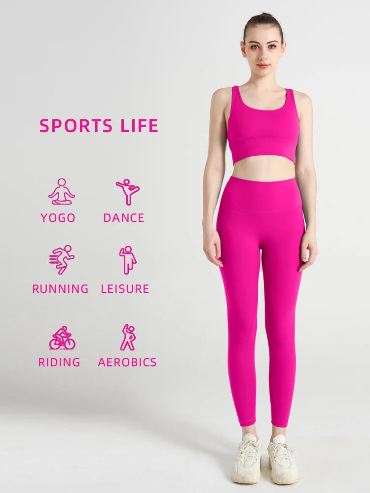 2024 Women’s 2 Piece Yoga Tracksuit Quick Dry Breathable Fitness Set Sports Bra and Leggings