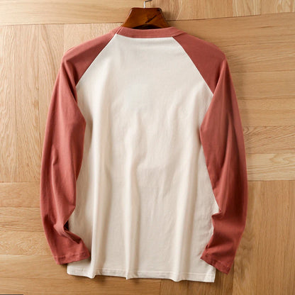 Summer New American Retro Long-sleeved O-neck 3D Letter Printed T-shirt Men's Fashion Simple 100%Cotton Washed Casual Sport Tops