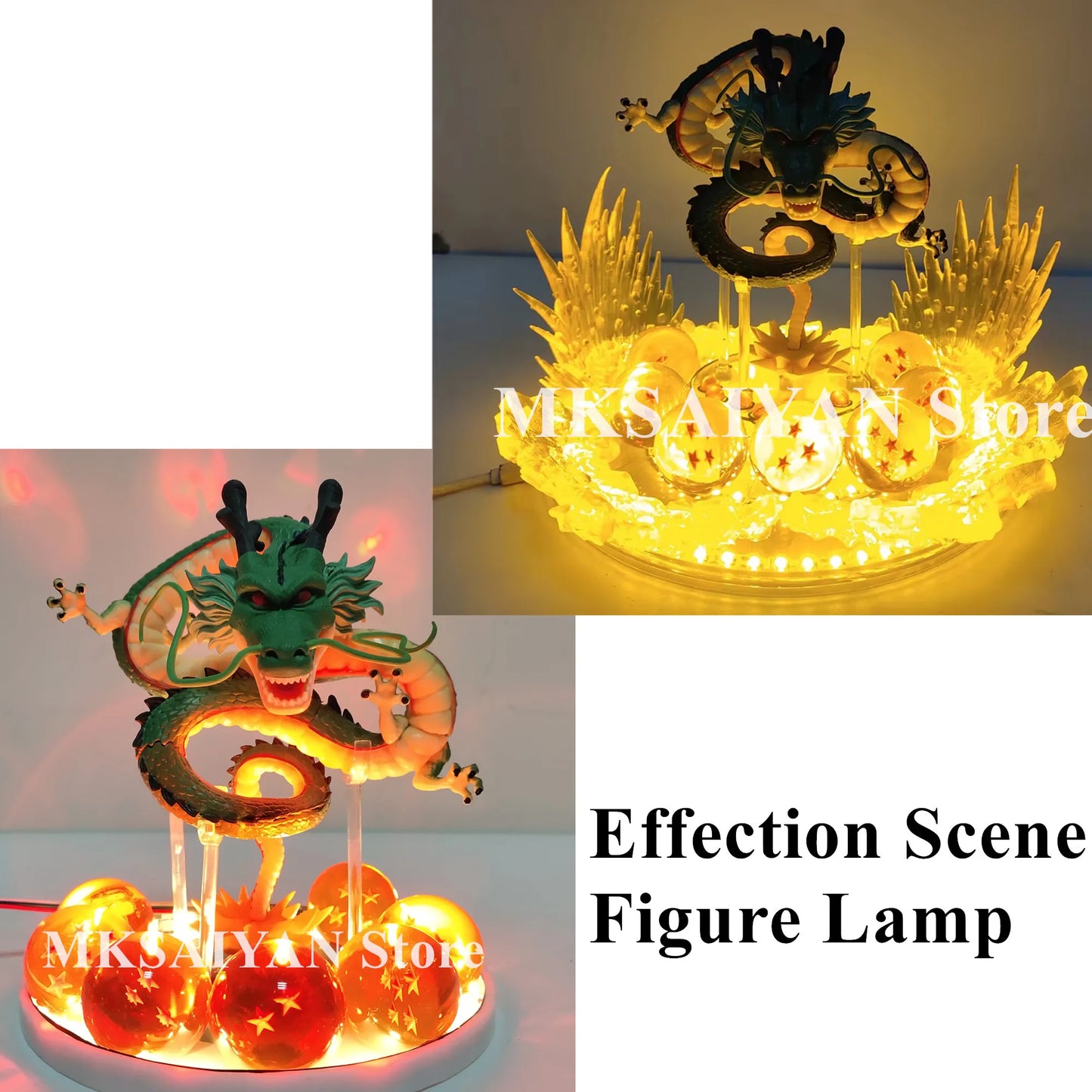 Anime Dragon Ball Z Shenlong Action Figure DIY Effection Scene LED Lamp Toys PVC Model Collection Super Saiyan Figura Doll