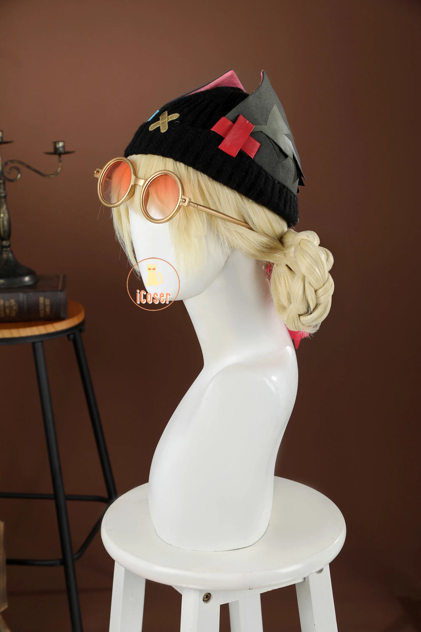 Genshin Impact Jahoda Cosplay Costume Wig Uniform Cloak Hat Glasses Headwear Outfit Halloween Party for Women Girls Props iCoser