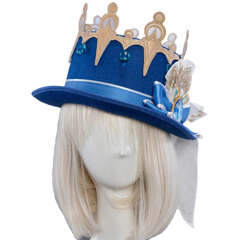 UWOWO Furina Cosplay Hat Genshin Impact Furina Focalors Cosplay Hydro Archon Fontaine Rococo Style Headwear with Acces