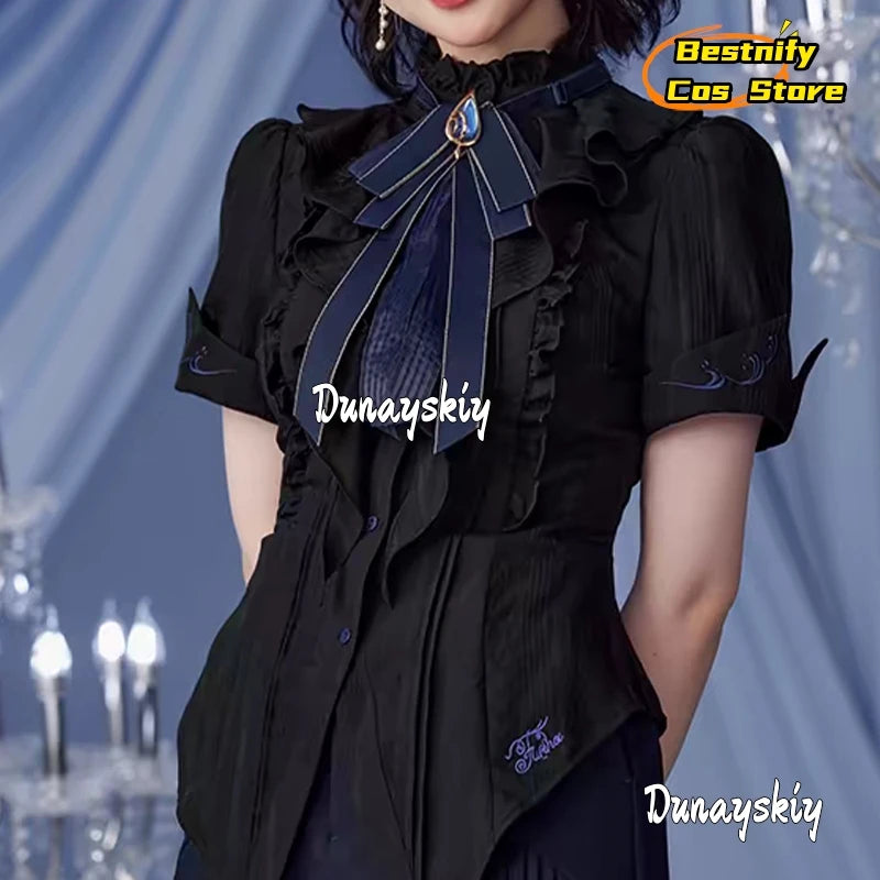 Genshin Impact Furina Cosplay Costume XS-XL Polyester Set - C6 / M / China Mainland