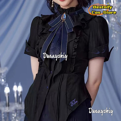 Genshin Impact Furina Cosplay Costume XS-XL Polyester Set - C6 / M / China Mainland