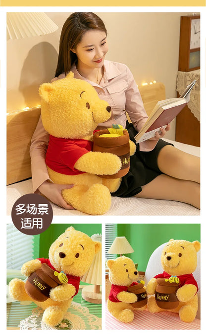 35-55cm Anime Honey Jar Winnie The Pooh Soft Plush Toys Pooh Bear Stuffed Animal Dolls Children Kids Kawaii Birthday Gift