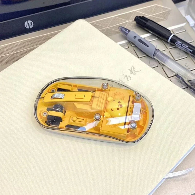 New Disney Wireless 2.4g Transparent Mouse Dual Bluetooth Charging Mute Silent Female Tablet Computer Notebook Office Gift