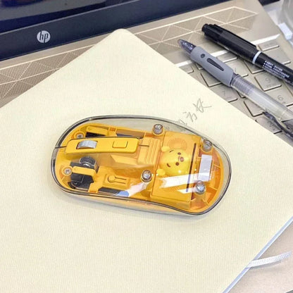 New Disney Wireless 2.4g Transparent Mouse Dual Bluetooth Charging Mute Silent Female Tablet Computer Notebook Office Gift