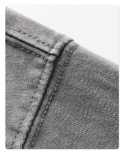 ZODF 2025 Men Summer 250gsm Batik Washed Cotton T-Shirts Retro Unisex Oversized V Neck Distressed T Shirt Brand Tees HY1067