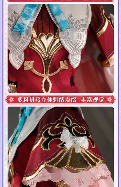 iCoser Honkai Star Rail Hyacine Cosplay Costume Wig Dress Uniform Hat Metal Props Amphoreus Halloween Party for Women Girls Set