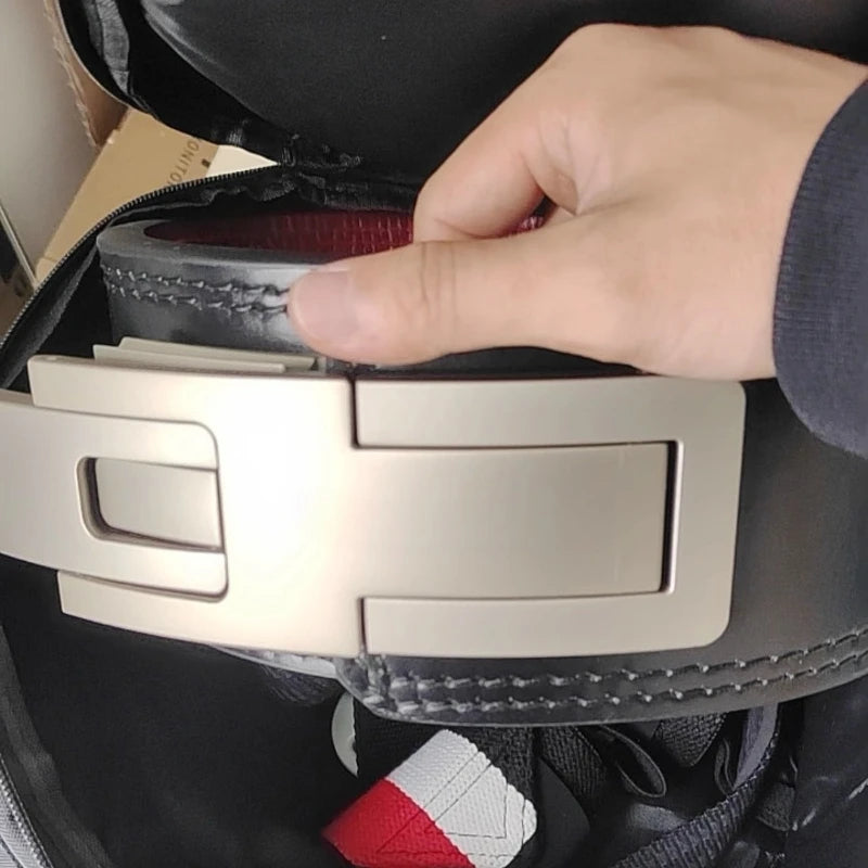 Weightlifting Belt Cowhide Leather Lever Buckle Waist Support for Powerlifting Squat Deadlift Gym Training