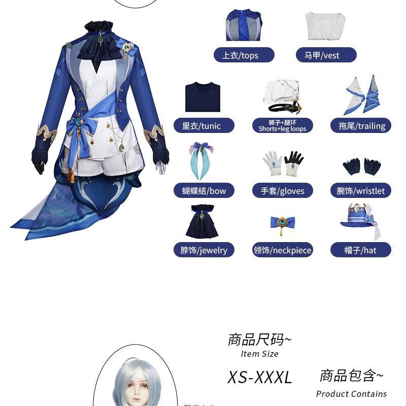 Genshin Impact Furina Cosplay Costume Set Polyester