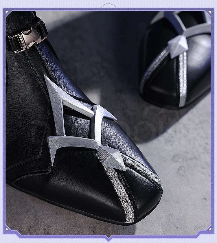 Flins Durin Cosplay Shoes Game Genshin Impact DokiDoki-SR Men Short Long Black Boots Kyryll Chudomirovich Halloween Cosplay