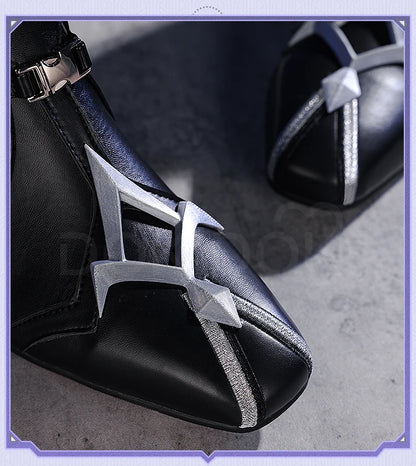 Flins Durin Cosplay Shoes Game Genshin Impact DokiDoki-SR Men Short Long Black Boots Kyryll Chudomirovich Halloween Cosplay