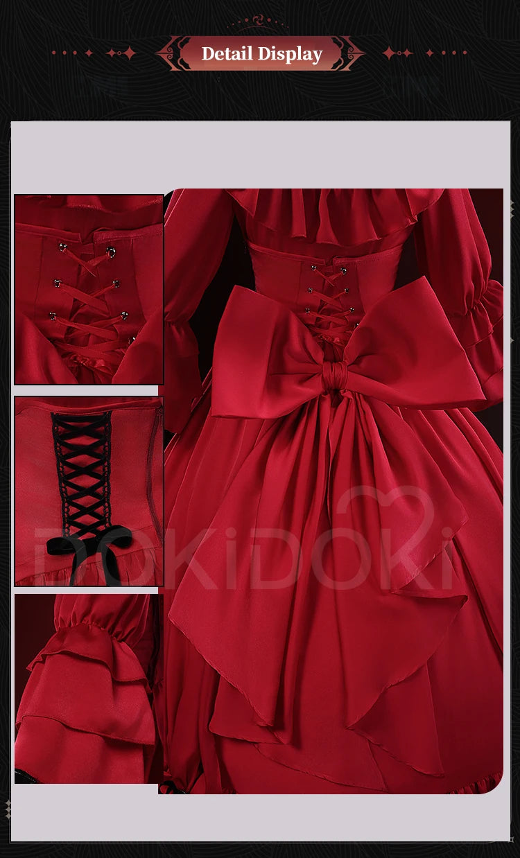 Scarlet El Vandimion Cosplay Costume Anime May I Ask for One Final Thing? Cosplay DokiDoki-R Women Red Lolita Dress Christmas
