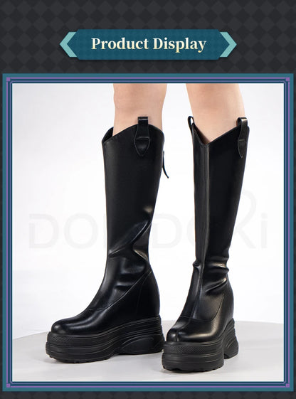 IN STOCK Women Cosplay Props 18cm Heightening Shoes DokiDoki Women Daily 12cm 11cm 18cm 22cm Black White Boots Shoes Halloween