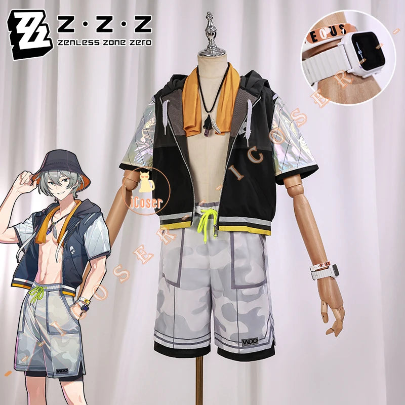 Zenless Zone Zero Wise Cosplay Costume Wig Peaceful Waves Uniform New Skin Hat Phaethon Halloween Party for Women Men Cos iCoser