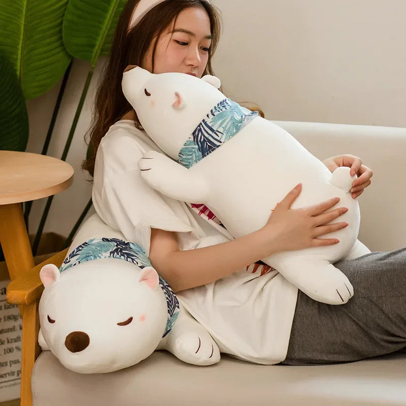 Cute Cartoon Polar Bear Plush Toy Large Animals Stuffed Plushies Dolls Soft Sleeping Pillow Bedroom Decoration Children Gifts
