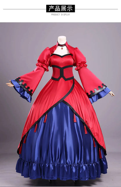 Anime The Holy Grail of Eris Scarlett Castiel Cosplay Costume Dress Headwear Earrings Halloween Party Women Girls Carnival Props