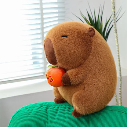 Cute Stuffed Capybara Plush Toy Holding Boba Tea Flower Capybara Plushies Cosplay Bread Dino Avocado Lovely Teddy Girl Gift