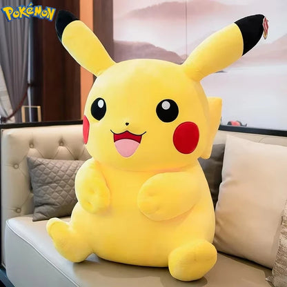 30/40/50/60CM Pokemon Smiling Pikachu Plushies Cartoon Anime Stuffed Kawaii Ornament Comfortable Soft Doll Children Toy Gift