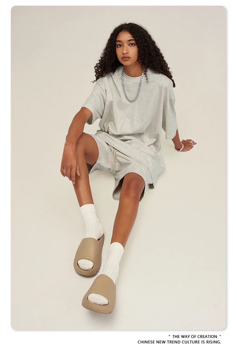 ZODF New 2025 Heavy Weight 305gsm Solid Cotton T Shirts For Men Unisex Summer Oversized Noshrink Basic T-Shirt Brand Tops HY0475