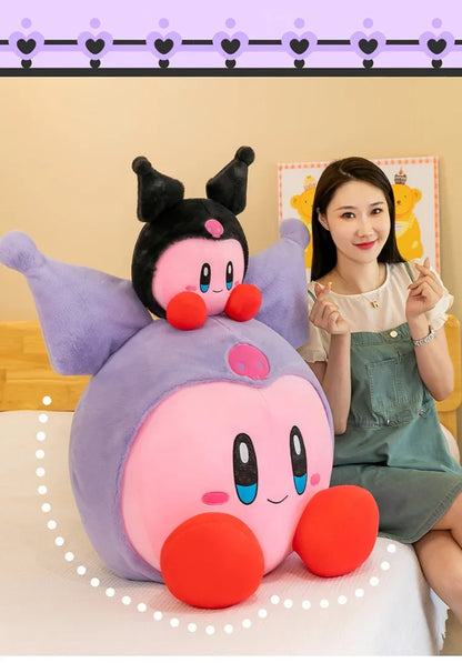 60cm Big Size Kirby Cosplay Sanrio Kuromianime Plush Stuffed Doll Room Plushies Pillow Cute Ornaments Children's Holiday Gifts