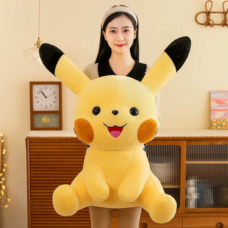 35-70CM Big Size Sitting Pikachu Plush Pokemon Cartoon Anime Peluche Kawaii Ornament Stuffed Animal Children's Toys Gifts