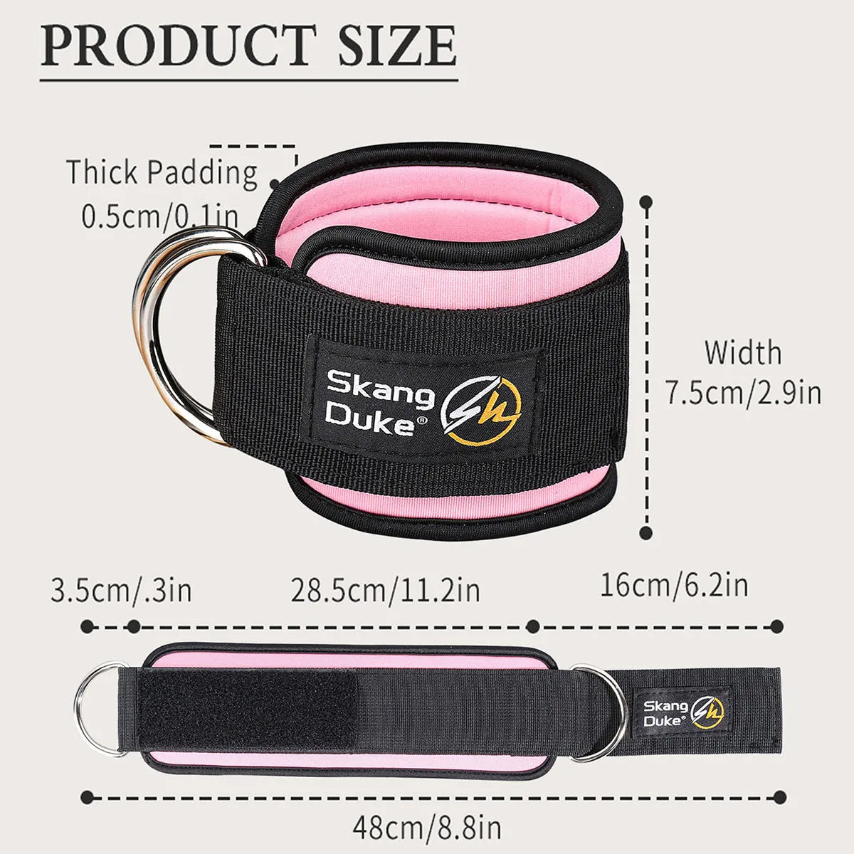 Fitness Ankle Band Padded Double D-Ring Adjustable Weight Leg Training Support 1pc/2pc/3pc