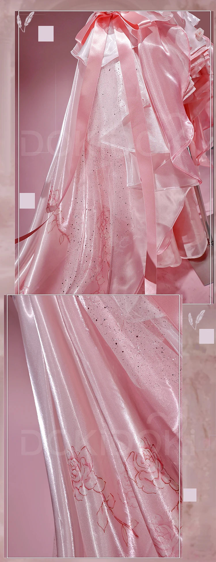 Yuuki Asuna Cosplay Costume Anime Sword Art Online Cosplay DokiDoki-R Women Pink Wedding Dress Asuna Unrestrained Emotion