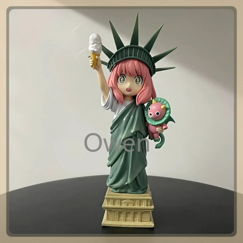 Anime Spy×Family Action Figures Anya Forger Cute Statue de la liberté figurine Model Toys PVC Collectible Ornament Birthday Gift