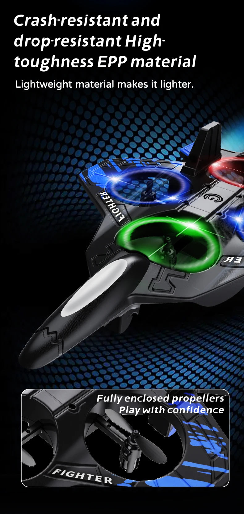 L101 RC Foam Airplane Glider Flying 2.4G With LED Lights EPP Stunt Remote Control Foam Fighter Plane Toys For Kid Gift