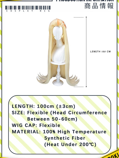 IN STOCK Vaggie Cherry Boom Lillth Morningstar Wig Anime DokiDoki 100cm Long Hair Lillth Cosplay Pre Crimped Wig Free Cap