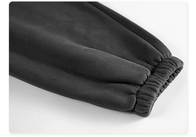 ZODF Unisex 345gsm Fleece Sweatpants Loose Fit Retro Hip Hop Winter Joggers HY0005
