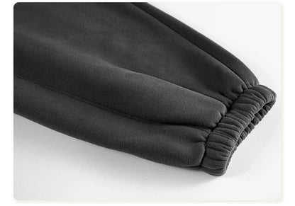 ZODF Unisex 345gsm Fleece Sweatpants Loose Fit Retro Hip Hop Winter Joggers HY0005