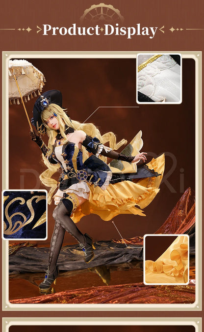 IN STOCK Navia Cosplay Costume Game Genshin Impact DokiDoki-SR Women Halloween Costume Metal Accessories Medieval Navia Wig