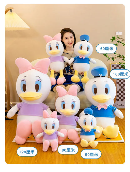 Disney Donald Duck Daisy Giant Plush Dolls Hot Toys Kawaii Soft Pillow Stuffed Animal Couple Dolls Birthday Xmas Gifts for Kids